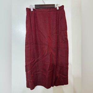 Vintage Christian Dior Women The Suit Burgundy Pencil Skirt Size 10